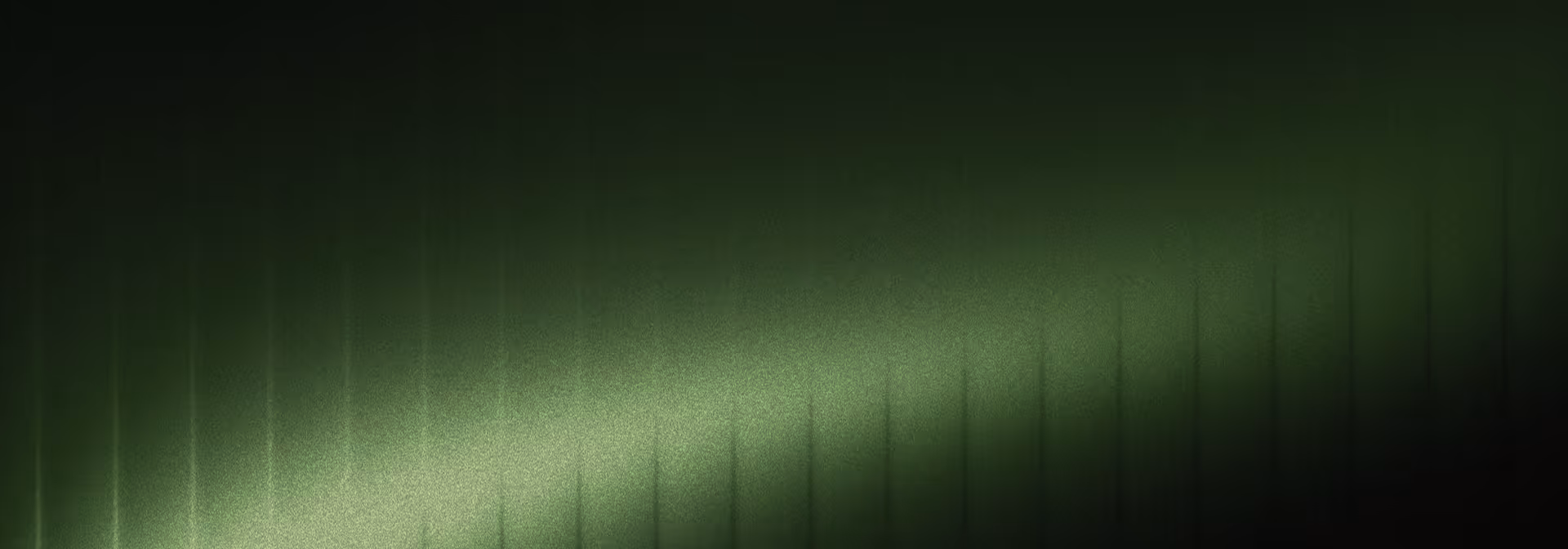 Abstract dark background with a diagonal gradient glow of green light fading into black.