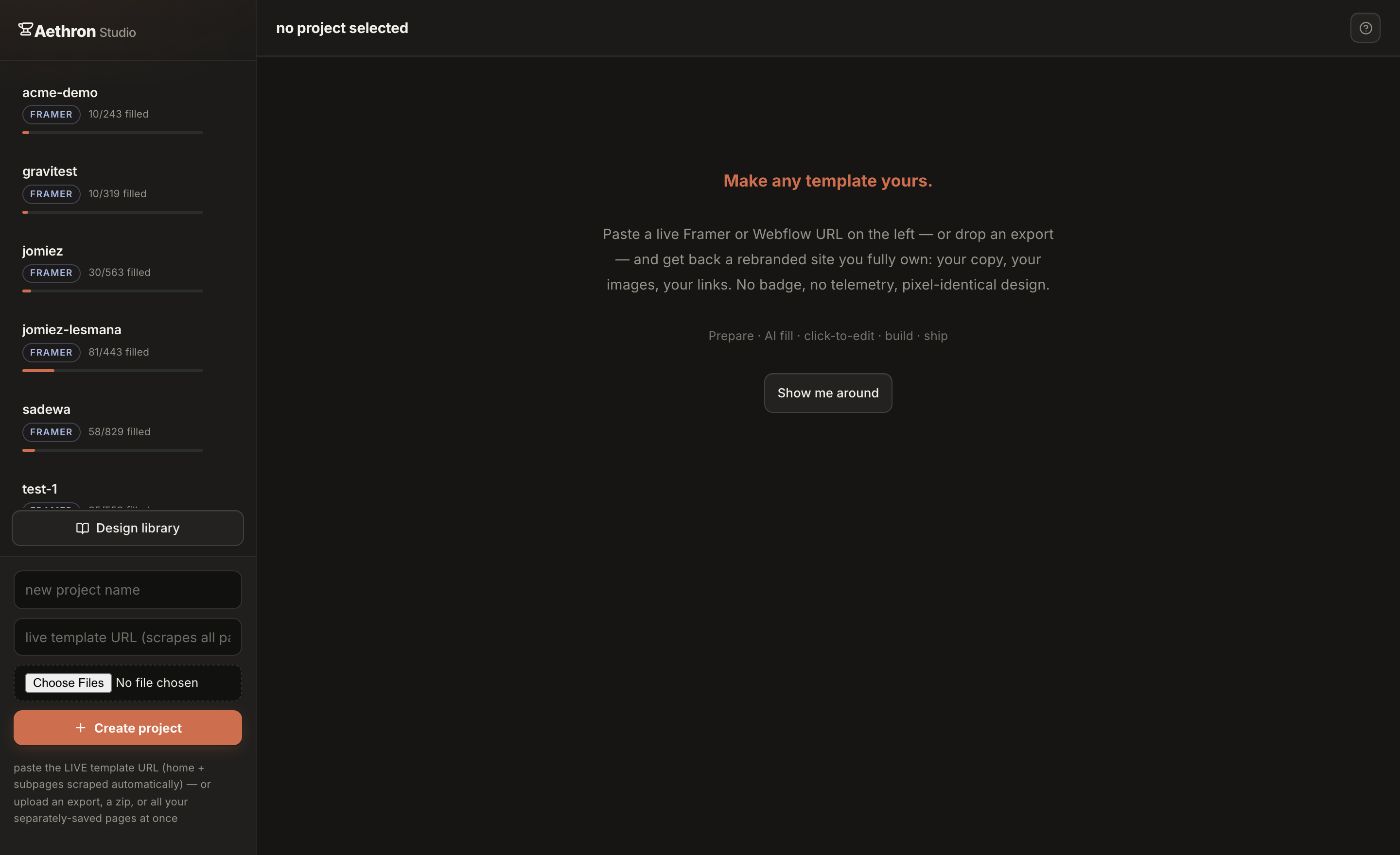 User interface of a dark-themed design tool showing a webpage layout with 'Accelerate Your Work' header and sidebar with layers and alignment options.